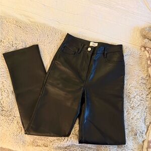 Aritzia Wilfred Black Leather Pants